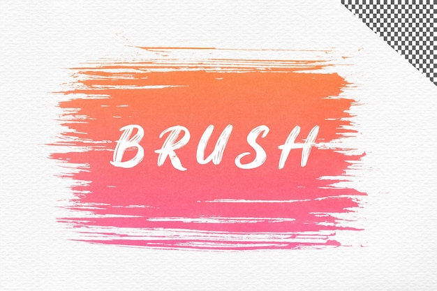 PSD orange brush stock on transparent background