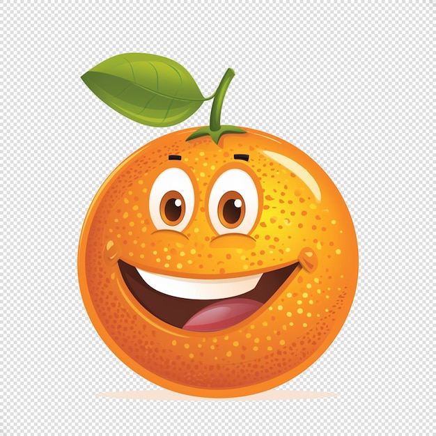 PSD orange cartoon smiling vector isolated background