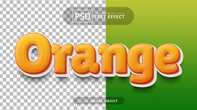 PSD orange cartoon text effect editable