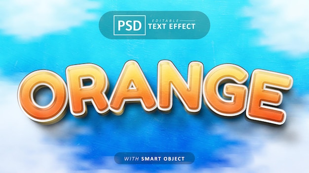 PSD orange cartoon text effect editable