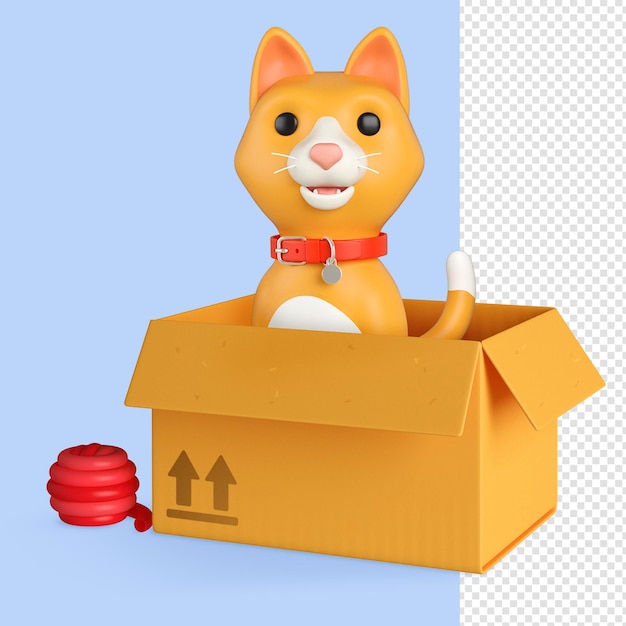 PSD orange cat box