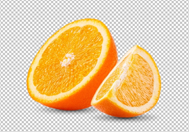 Orange citrus fruit isolated on alpha layer