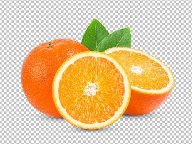 Orange citrus fruit isolated on alpha layer