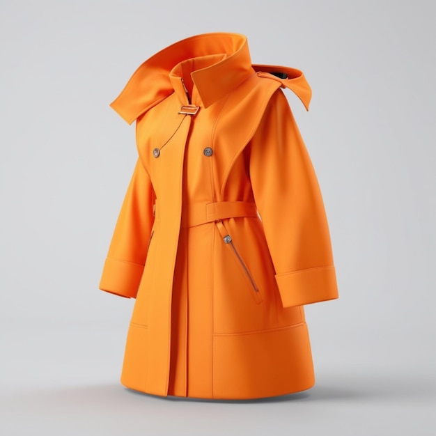 PSD オレンジ色のコート (psd) 白い背景