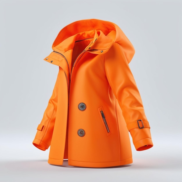 PSD orange coat psd on a white background