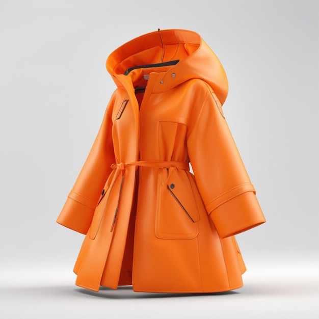 PSD orange coat psd on a white background