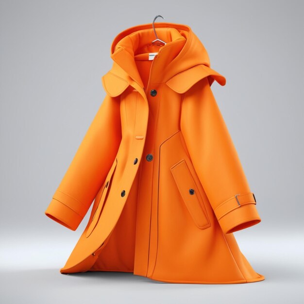 PSD orange coat psd on a white background