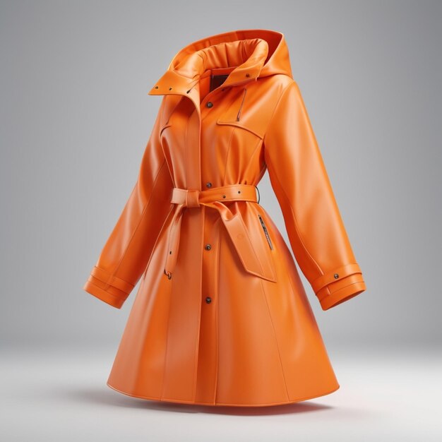 PSD orange coat psd on a white background