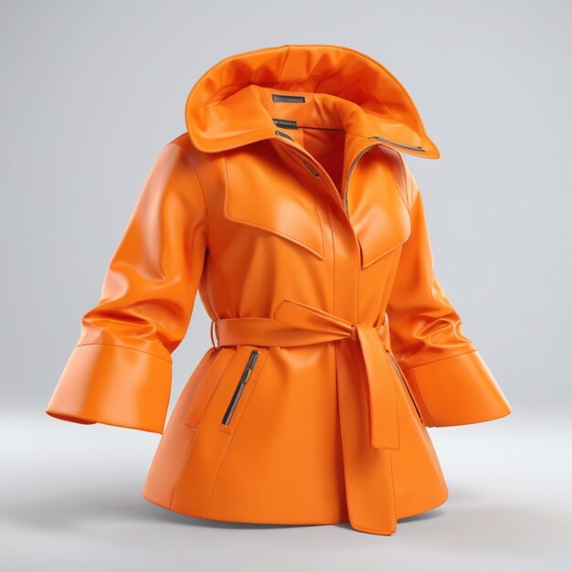 Orange coat psd on a white background