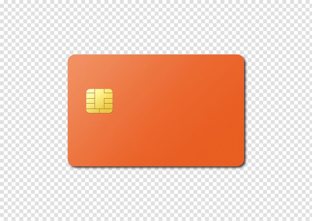 PSD orange credit card on a white background