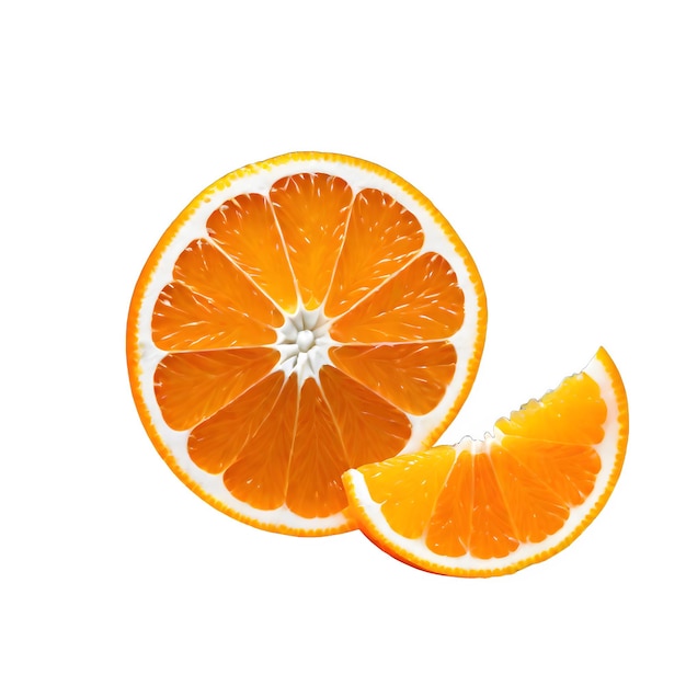 PSD 반으로 잘린 오렌지색 고립된 투명한 배경 ai 생성