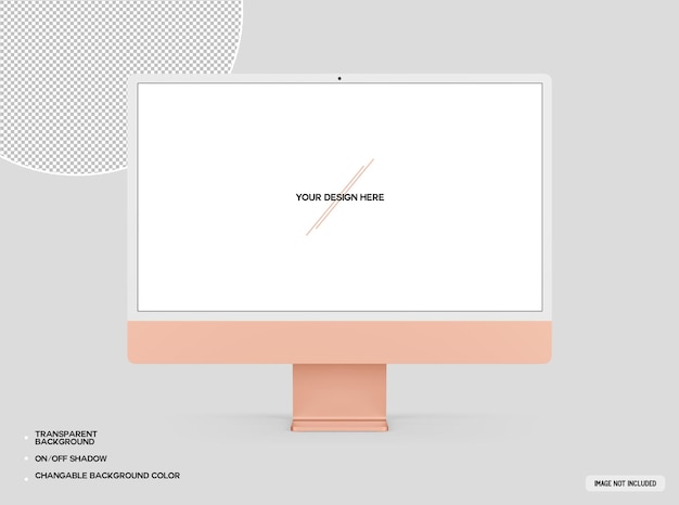 Mockup di computer desktop arancione