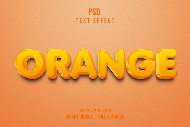 Orange editable 3d text effect