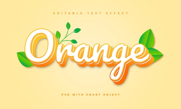 PSD orange editable text effect template