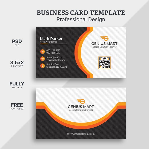 Orange elegant business card