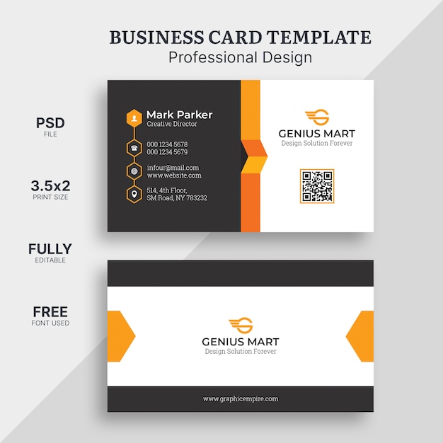 Orange elegant business card