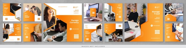 PSD orange elegant company instagram post