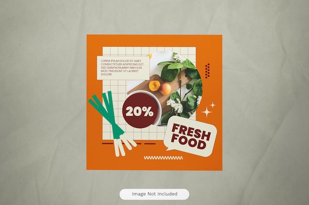 Оранжевый плоский дизайн food promo instagram post 06