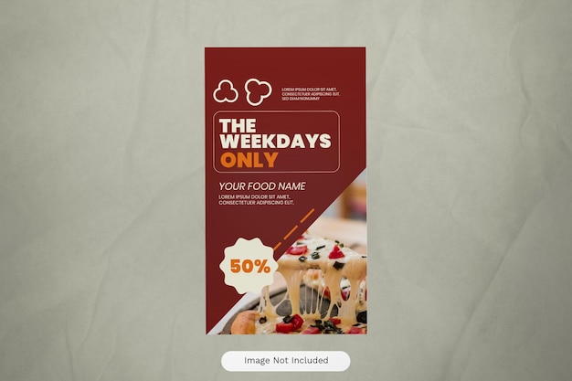 PSD orange flat design food promo storia di instagram 07