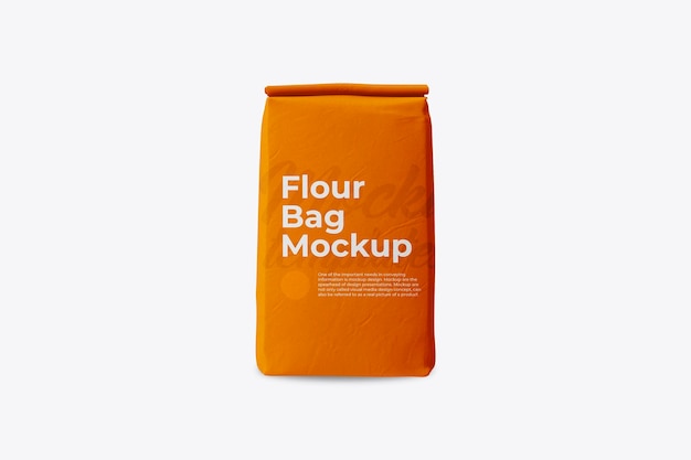 Orange flour bag packaging mockup