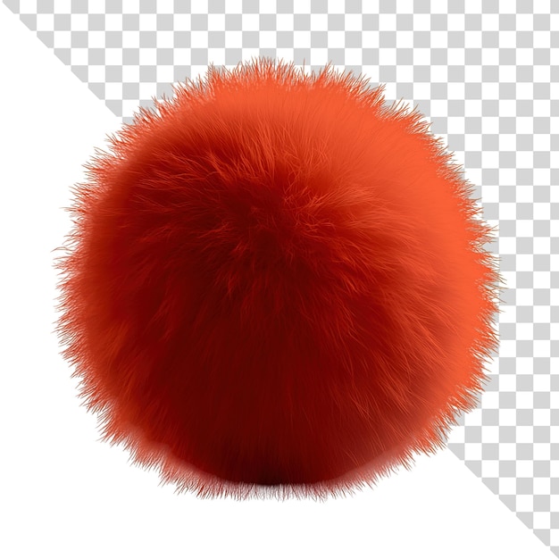 orange fluffy pom-pom