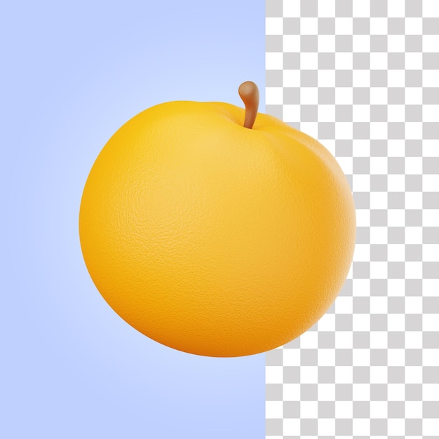 Illustrazione 3d di frutta arancione
