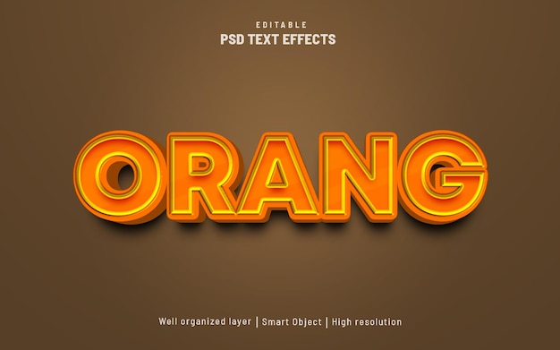 orange fruit editable text effect style