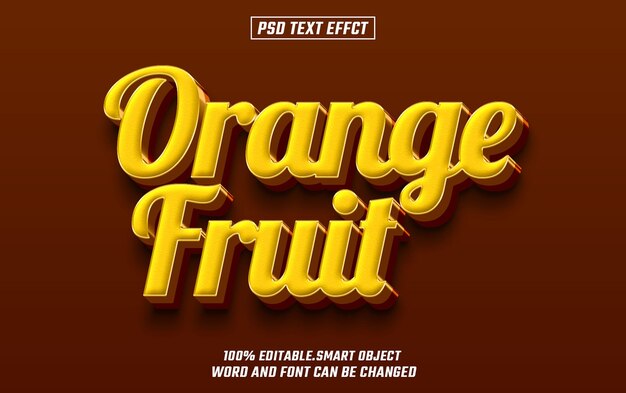 orange fruit editable text font effect 3d text for title