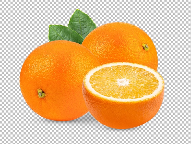 Orange fruit isolated on alpha layer background