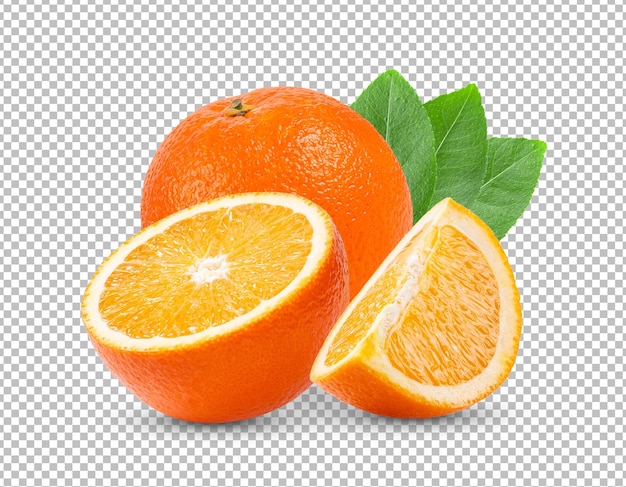 Orange fruit isolated on alpha layer