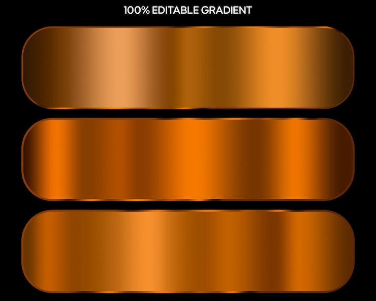 PSD orange gradients set metallic orange gradients psd elegant collection of bronze gradients