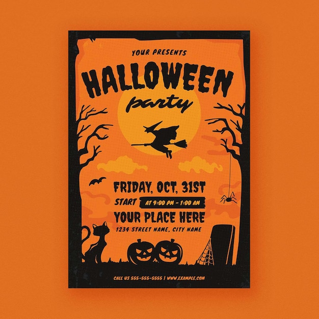 Orange Halloween Event Party Flyer