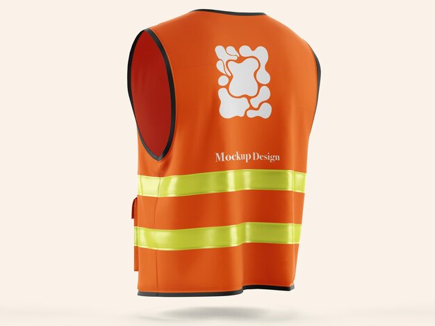 Orange High Visibility Safety Vest Mockup