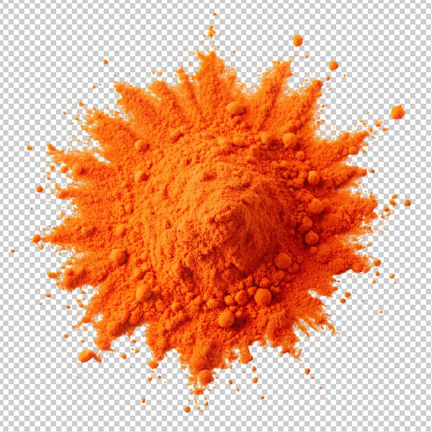 Orange holi color splash on transparent background