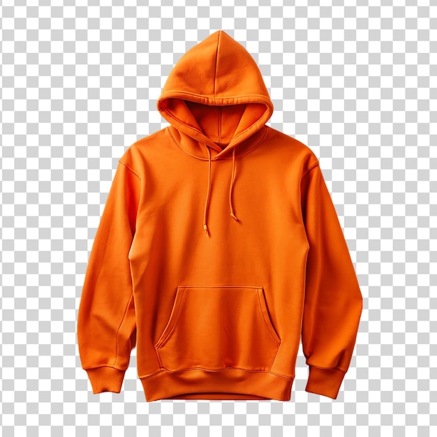 PSD orange hoodie isolated on transparent background