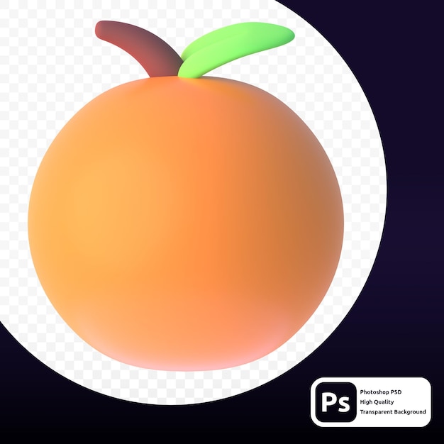 PSD web イラストレーションまたはその他のグラフィック目的での 3d レンダリングのオレンジ