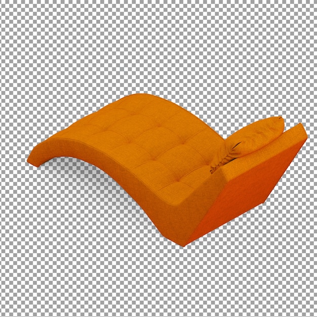 PSD orange isometric curved couch