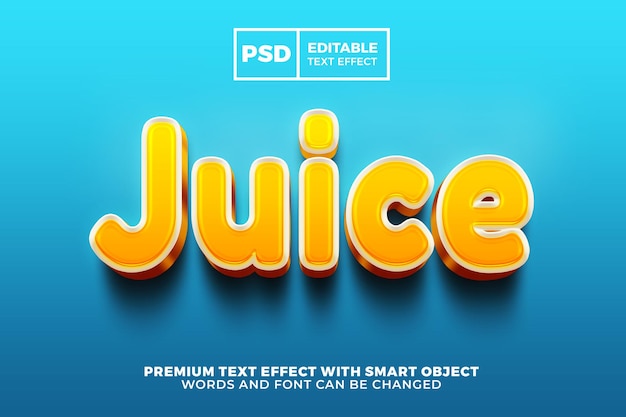 Orange juice bold 3d editable text effect style