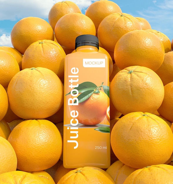 PSD orange juice bottle mockup