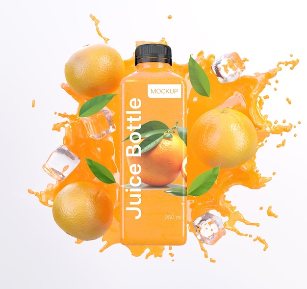 PSD orange juice bottle mockup