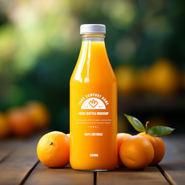 PSD orange juice bottle mockup