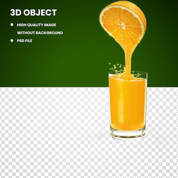 PSD orange juice in drinking glass