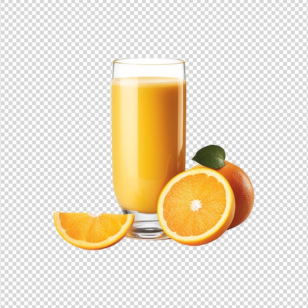 PSD orange juice glass isolated on white