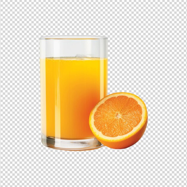 PSD orange juice glass isolated on white