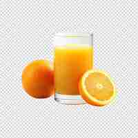 PSD orange juice glass isolated on white