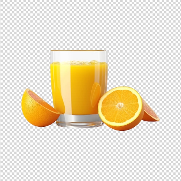 PSD orange juice glass isolated on white