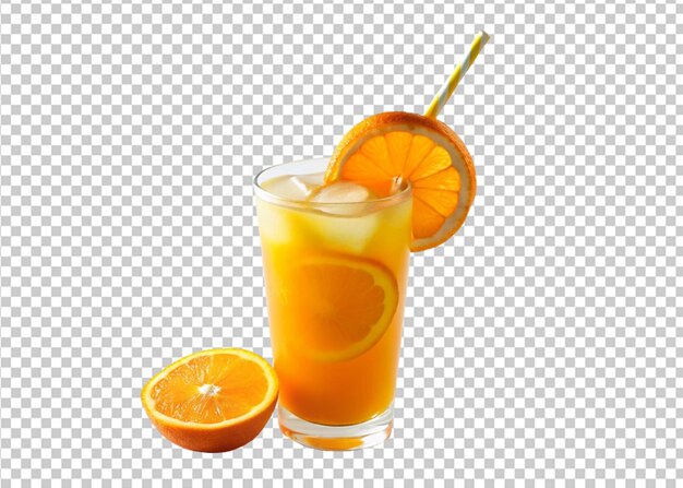 Orange juice isolated on transparent background