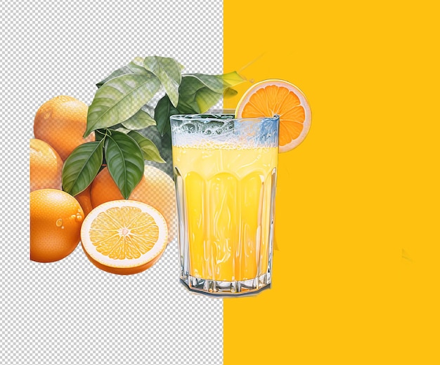 PSD orange juice render psd file and background designs