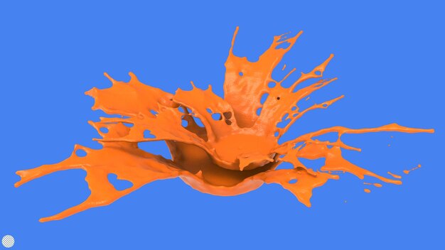 Orange juice splash 3d render illustration liquide wave