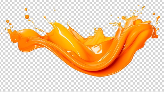 PSD 透明な背景に分離されたオレンジジュースのスプラッシュ